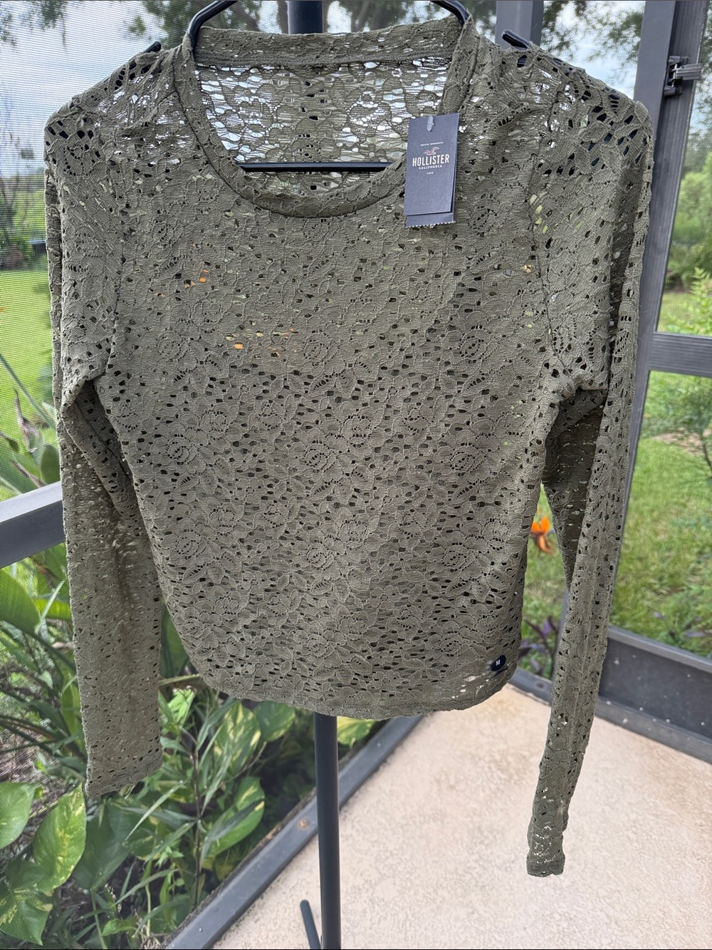 Hollister Olive Green Long Sleeve Tee